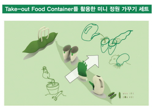 take-out food 용기를 활용한 작은 정원가꾸기 세트